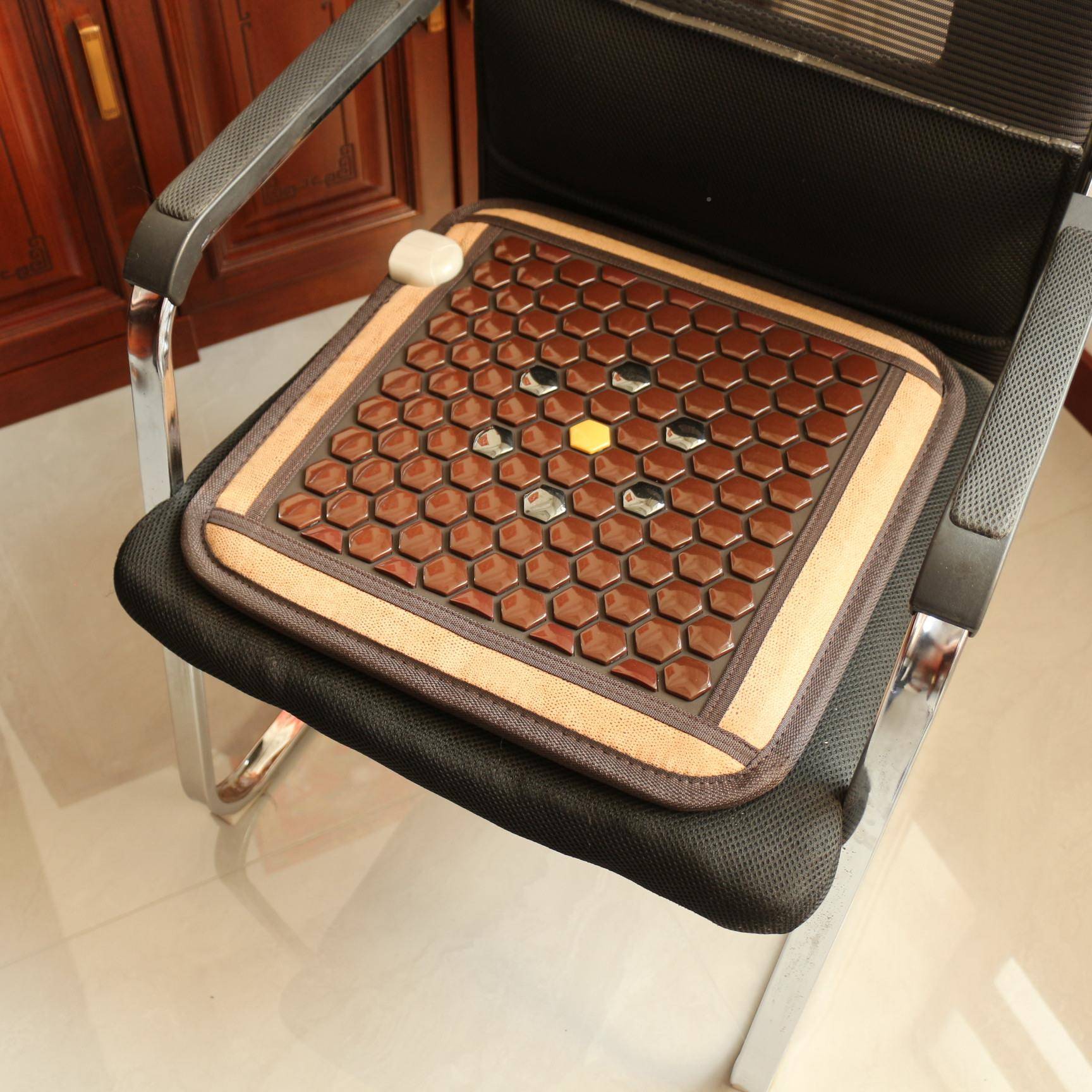 厂家老新国款OWP托玛琳磁加热坐垫石板椅垫标插头款温度可调