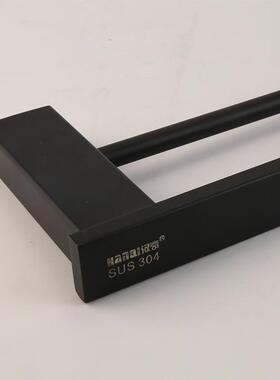 不锈钢04双杆架支寓架黑色毛巾挂架酒店公家VLO用双杆置物3挂件架