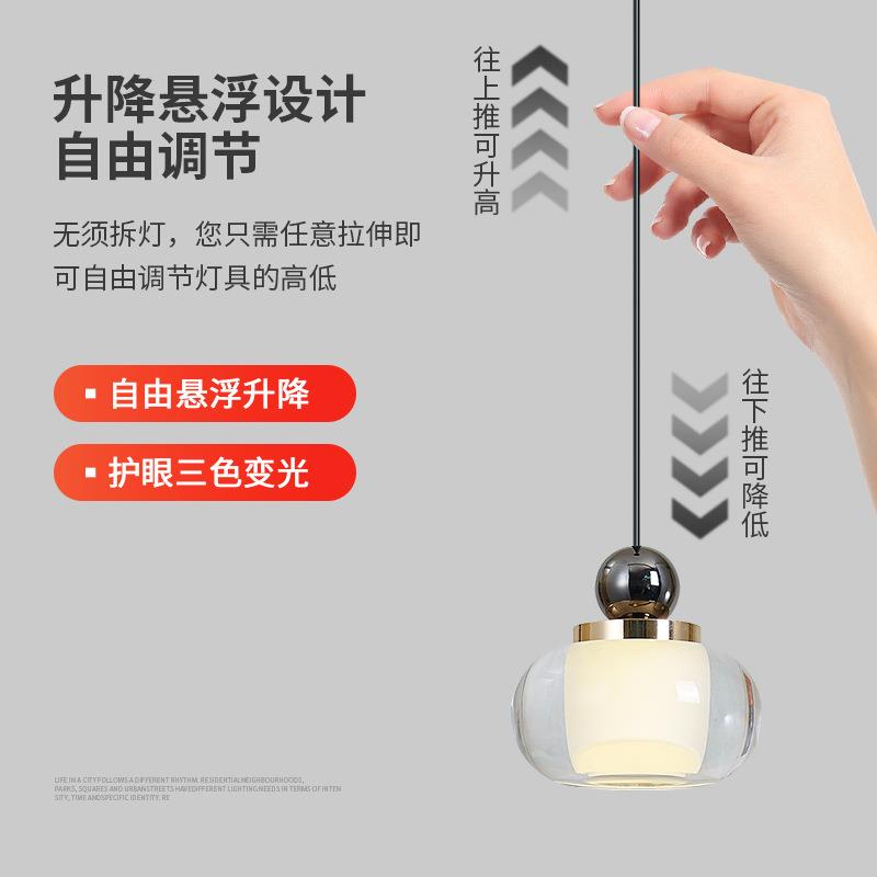 新款室床头小吊灯卧现代733简意式极风简创意悬浮升约降主卧吊线