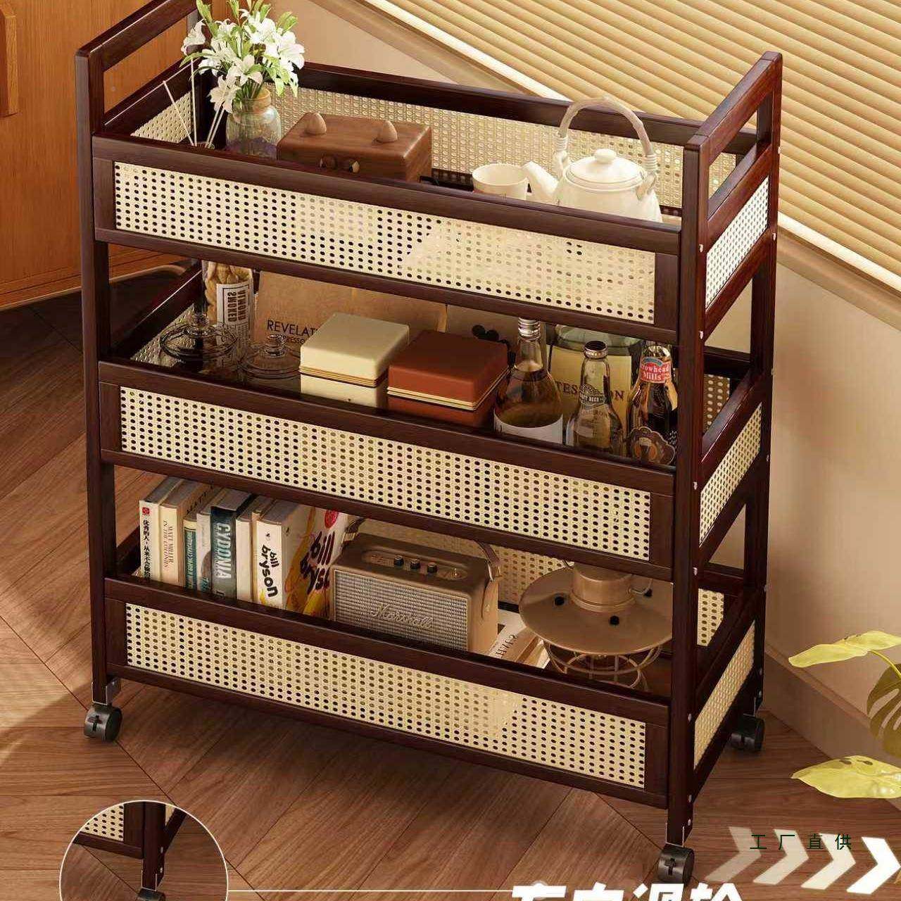UMN储古小推车客厅中可移动置物架家用多层非实木物架风复古沙发