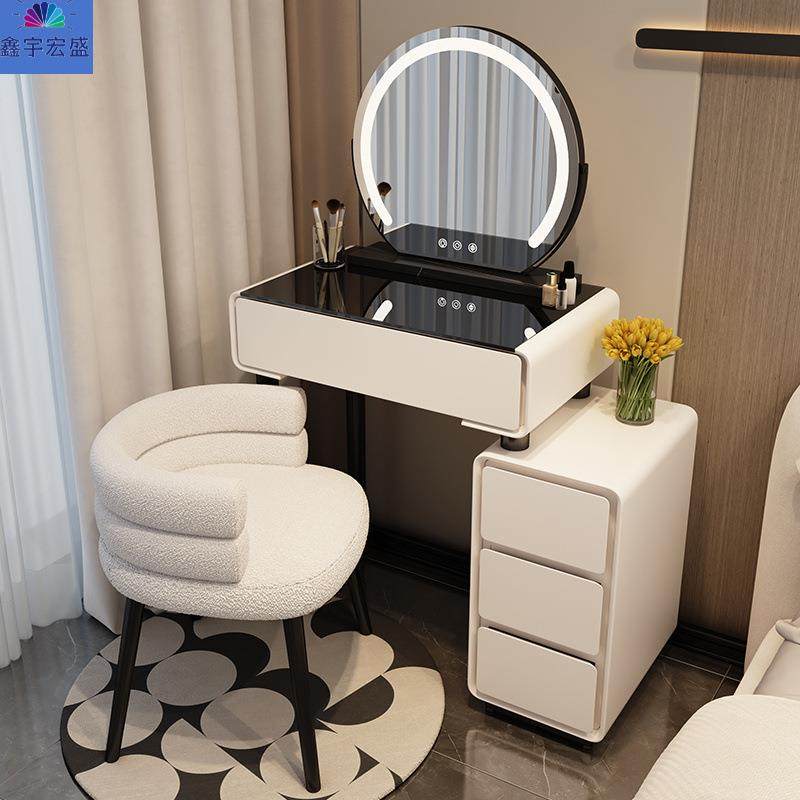 实木轻奢2岩0妆25新款卧室妆台床头柜真板一梳体化桌OSB现代简约