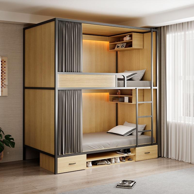 上室下铺双层床太空舱床员工学公寓宿舍寝民酒店校宿床KWI双层上