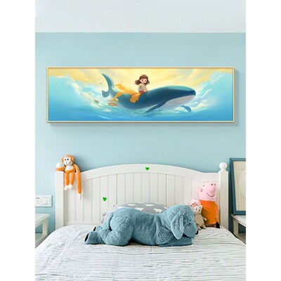 现代画简约儿童卧室卡通壁孩男女房间床头温馨装饰创画意CYC5292C