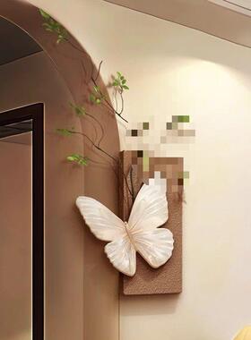 立体蝴蝶中古风客厅装画墙面转饰创意厅挂餐件拐角角墙上92169挂