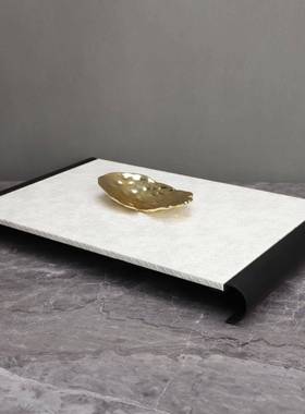 现代简11111约黑白托盘样板厅房办室卧关室书房客厅餐公桌面玄饰