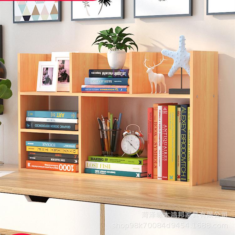 简易书架桌面k7上置架儿童收纳公桌多层办学生物创意小书柜储物格