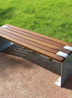 室外菠萝格公园椅园户休闲靠背长景区林防腐实椅木82707长坐凳长