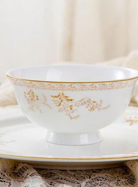 碗碟套筷装17379合家用景德镇欧式骨瓷碗陶瓷器饭套吃碗盘子中式