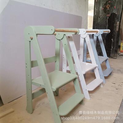 手厂家直供儿童脚踏凳厨房帮阶手53438洗台凳折可叠蒙氏洗漱学习