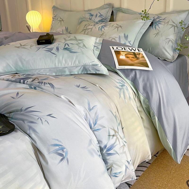 60支棉长绒四件套棉加密60支加密纯棉印花床全单套被双人床上用品