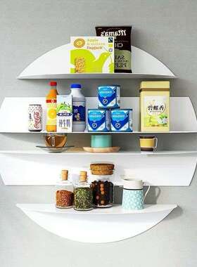 墙上圆形壁隔断物架网书红挂式LKO简约创意家居装饰架搁板置架收