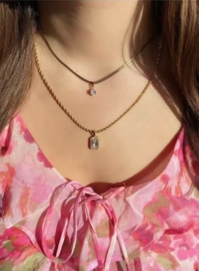 源500+！现109！夏天配这条才够格 出口德国 纯原 蛇骨钻石锁骨链