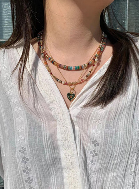 源380+！现119！多巴胺彩色飞盘项链 天然石的温柔撞色甜到心里啦