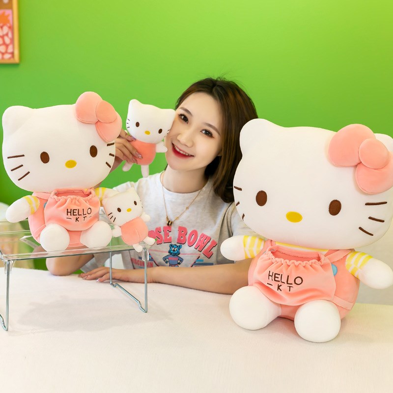 可爱坐款母子猫毛绒玩具大号公仔玩偶女孩O生日礼物娃娃睡觉抱枕