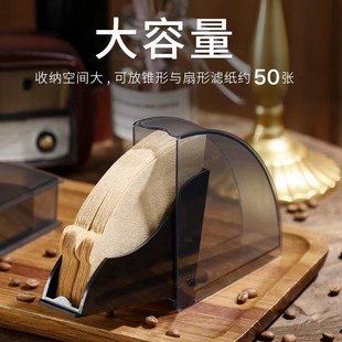 咖啡滤纸盒手冲咖啡滤q纸防尘塑料盒亚克力材质V01扇形U01专用