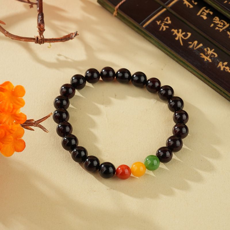 心悦印A01109琥珀血珀多宝圆珠手串 多样性发一