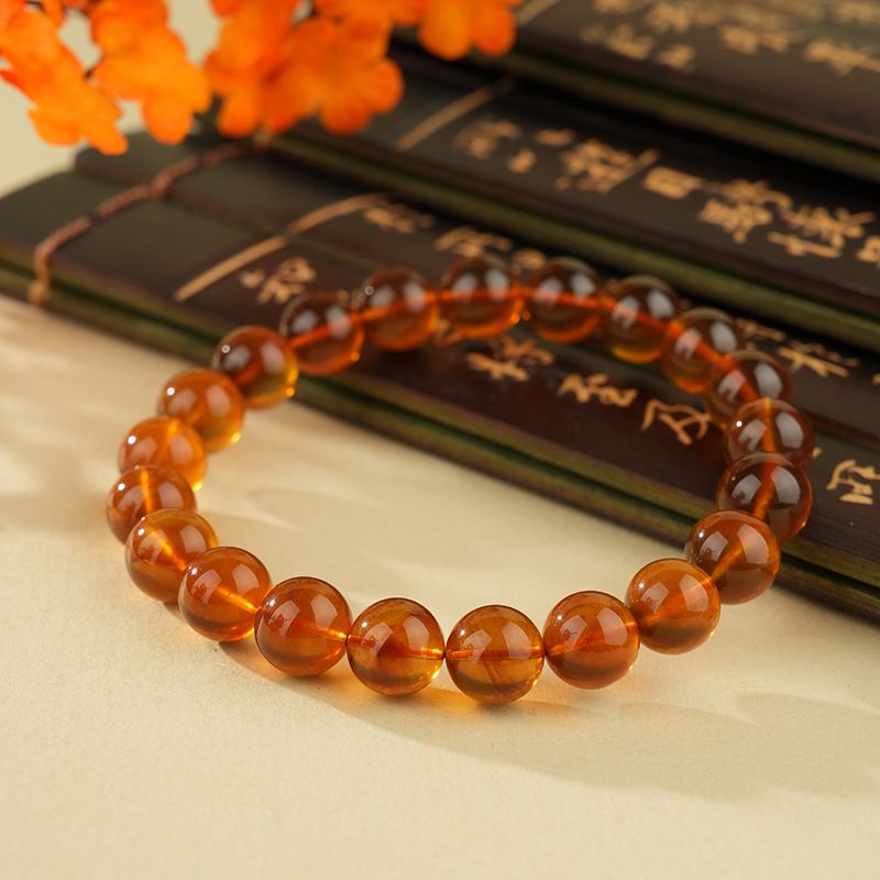 心悦印A01945琥珀血蜜圆珠手串 多样性发一