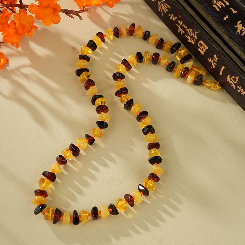 心悦印A0885琥珀蜜蜡随型项链多样性发一