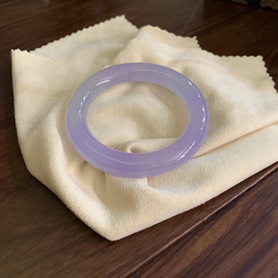 仟喜梵“青衿”紫罗兰玉髓玛瑙女款玉手镯子玻璃种冰透真玉石