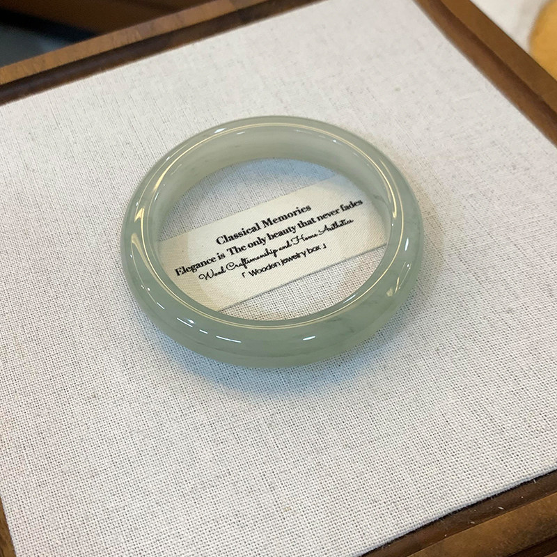 仟喜梵【雨的序章】缅甸高端翡翠玉手镯子女款冰飘花贵妃正品处理