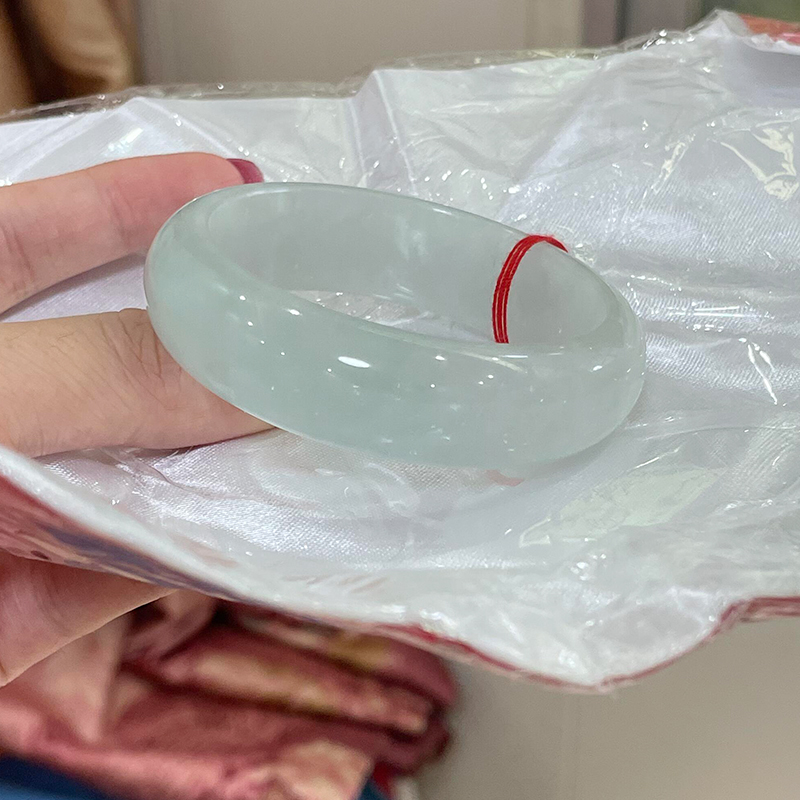 仟喜梵【明星同款】缅甸高端翡翠玉手镯子女款冰飘花轮胎正品处理