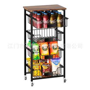 5层抽拉篮推车带滑轮顶板置物架加宽加大厨房浴室客厅收纳推车