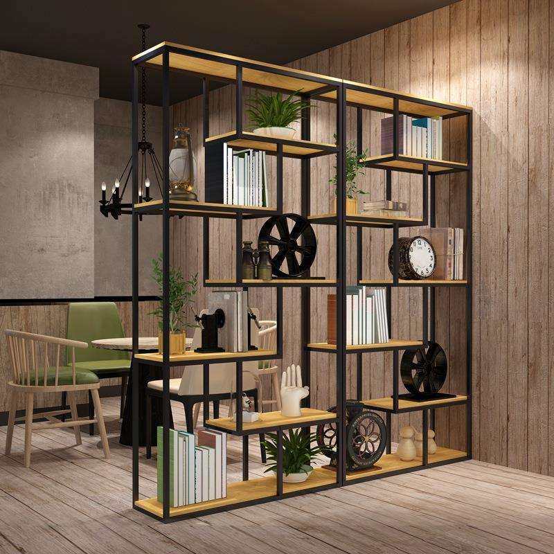 铁艺落地实木简约多层工业风陈列架玄关书柜创意隔断展示置物书架,3C数码配件,USB灯,淘宝优惠券,粉丝福利购,淘宝优惠卷