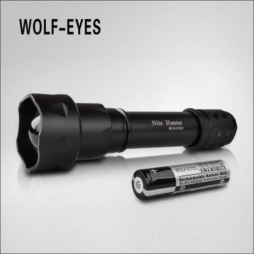 狼眼WOLF-EYES调焦充电Nite Hunter变焦强光手电筒超亮户外家用