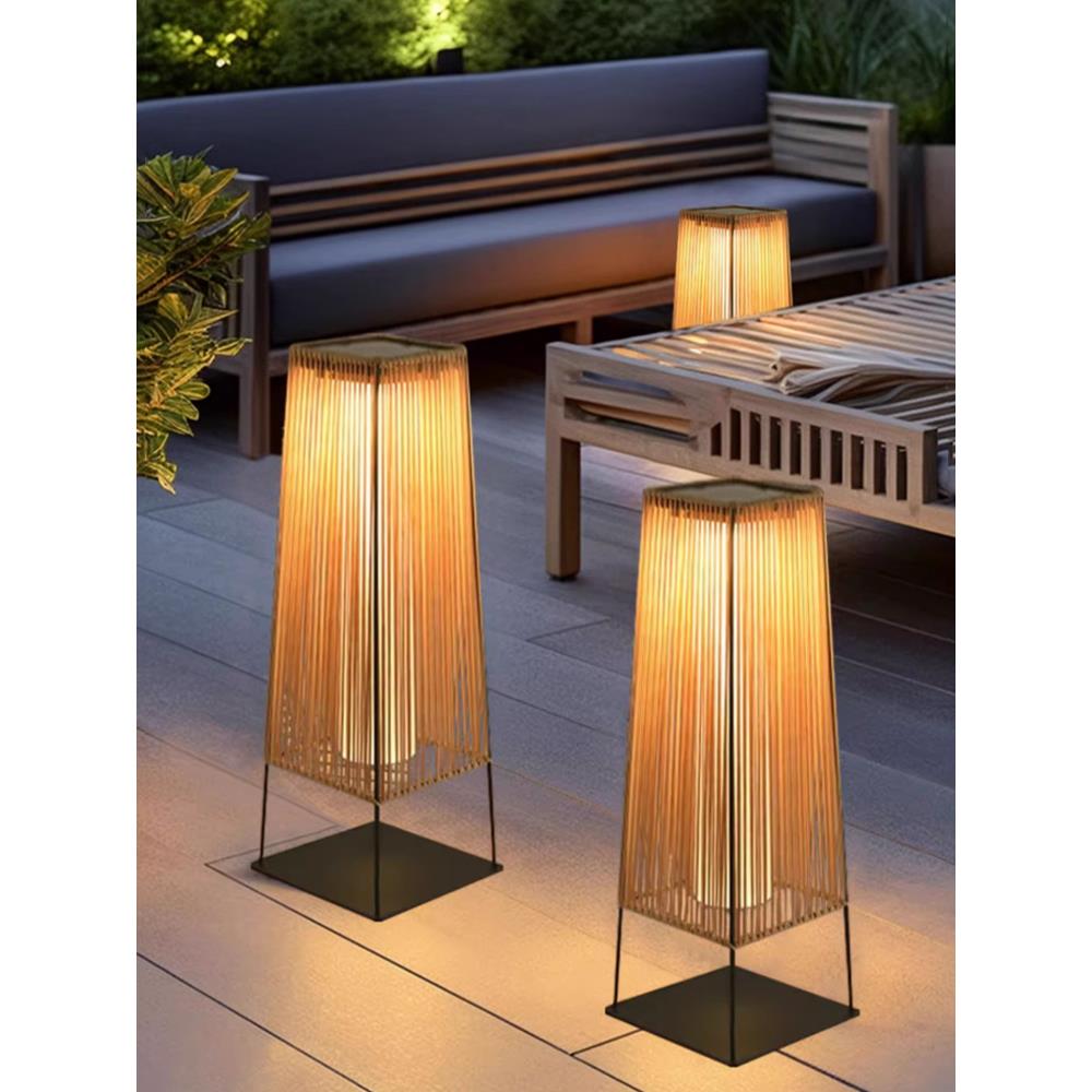 太阳能草坪灯户外手工编织落地灯庭院防水照明灯花园装饰氛围灯