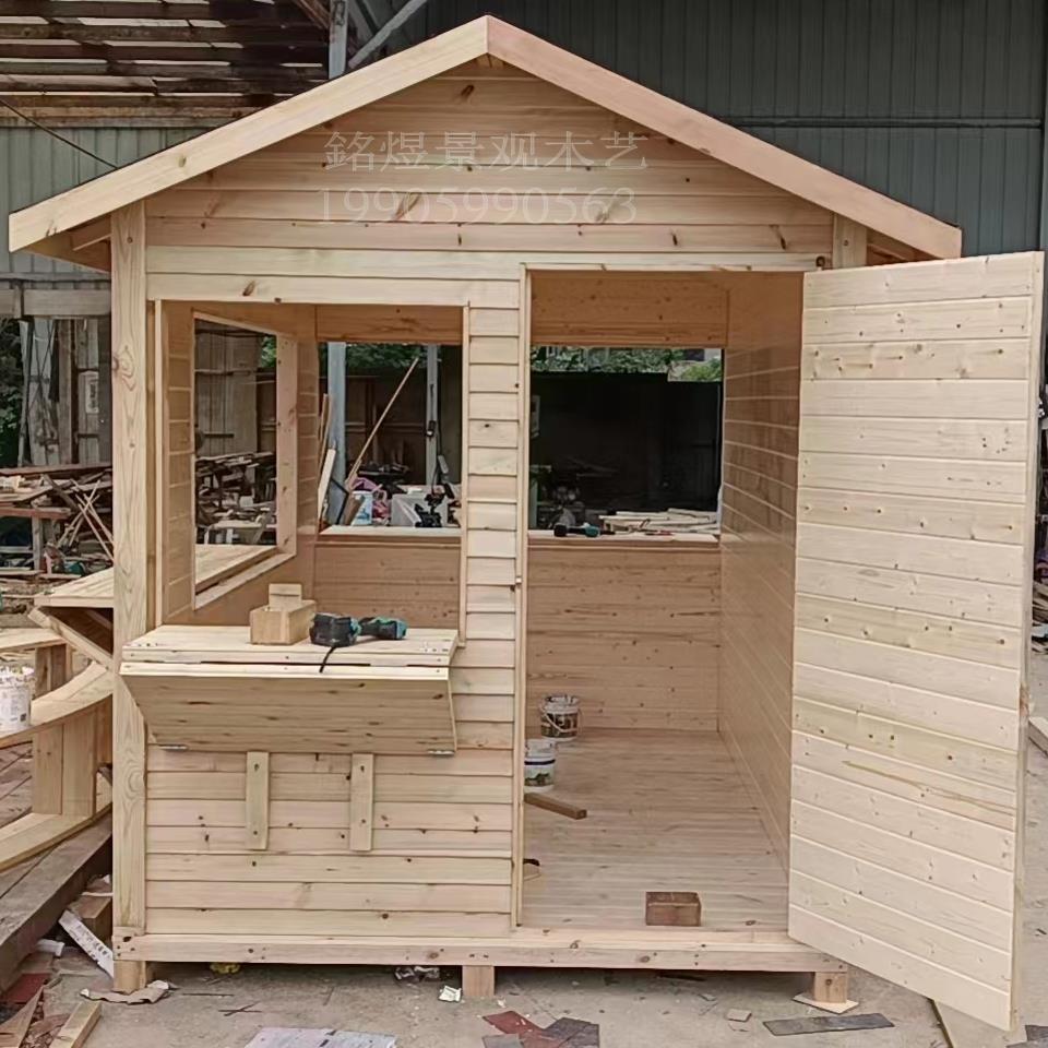 户外防腐木小木屋房子网红售卖亭摆摊可移动拆卸成品实木组装定制