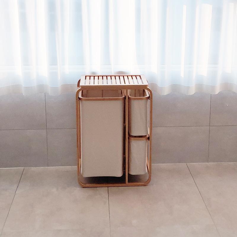 日式卧室布艺置物架脏衣服收纳筐衣篓家用分类脏衣篮多功能收纳筐