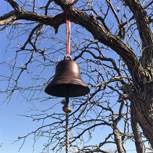 打铃铁钟门铃风铃铸铁手摇钟 钟学校铃铛花园庭院壁挂手敲钟装饰