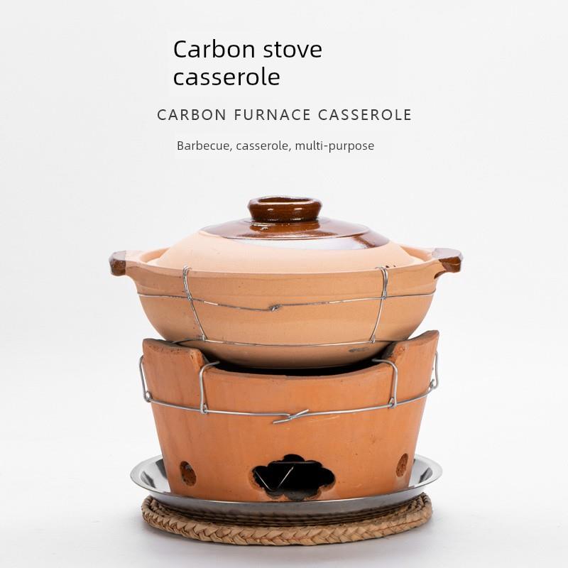 老式泥巴炉子泥炉打边炉土砂锅土砂锅木炭烧烤炉商用火锅碳炉红