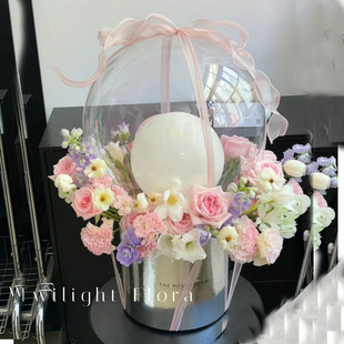 鲜花抱抱桶diy材料有钱花惊喜生日气球波波球拉飘钱抽钱花束花桶