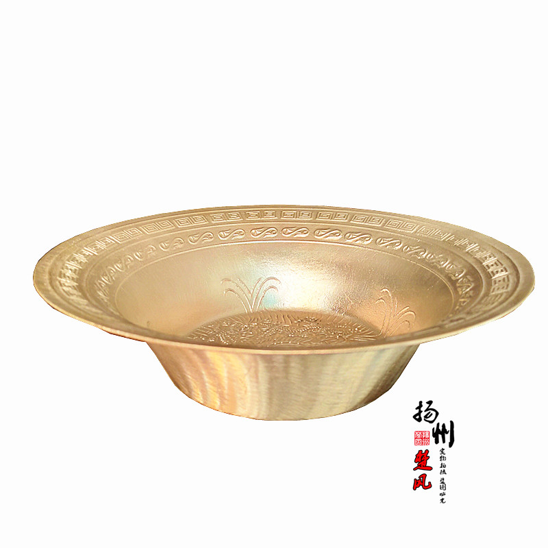 复古加厚龙洗铜盆洗脸洗脚盆结婚铜盆聚宝盆镇宅盆仿古鱼洗浴佛盆