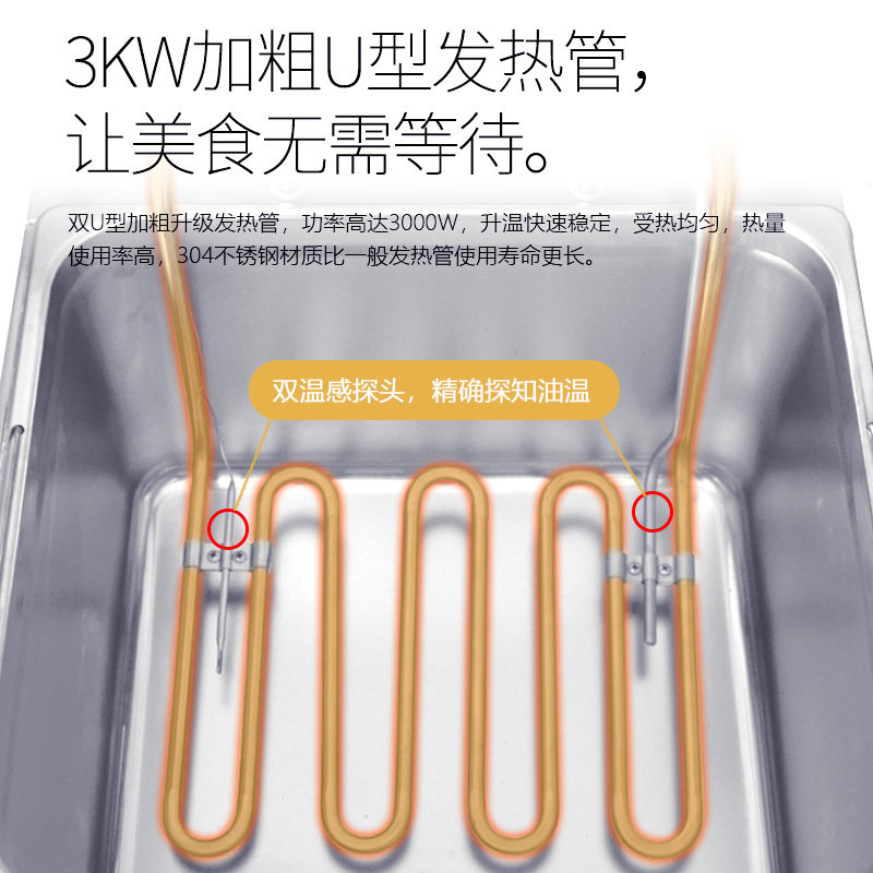 共好自动升降电炸炉商用单缸大容量油炸锅薯条炸鸡控温加厚油炸锅