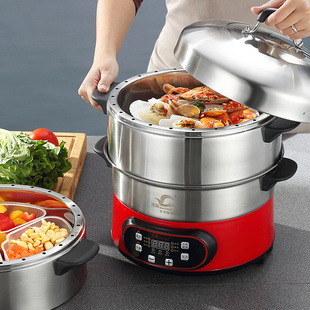 预约保温定时电蒸锅蒸笼蒸菜海鲜馒头包子不锈钢家用多层多功能锅