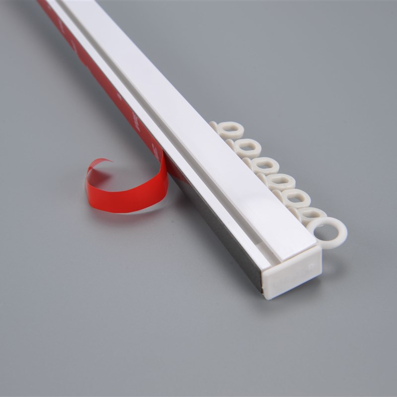 免打孔窗帘轨道粘贴侧装顶装滑轨静音轨道