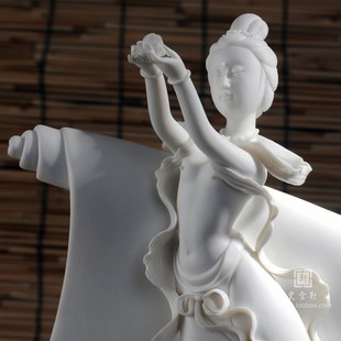 春满人间 古典美女人物 德化白瓷仕女雕塑家居办公工艺品摆件礼品