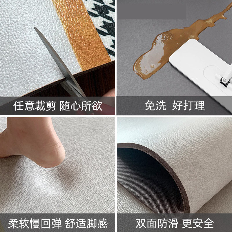 阳台满铺垫子入户进门垫厨房免洗可擦客厅大面积花砖防水皮革地垫