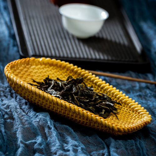 木雕茶则果盘小叶黄杨木雕刻编织簸箕茶则茶桌用品实木工艺品摆件