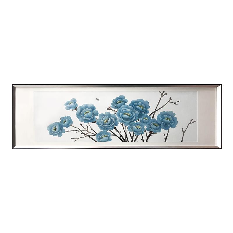 瑞杰 手绘油画《花开锦绣》新中式客厅装饰画 沙发墙卧室床头国画