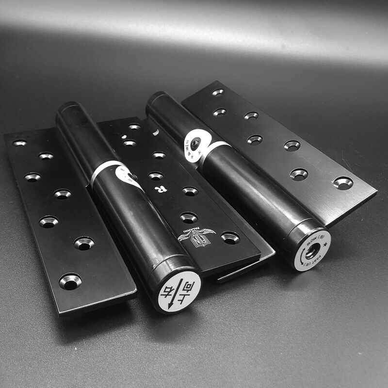 黑色隐形门锁专用液压合页自动关闭门器暗门专用静音6寸缓冲铰链