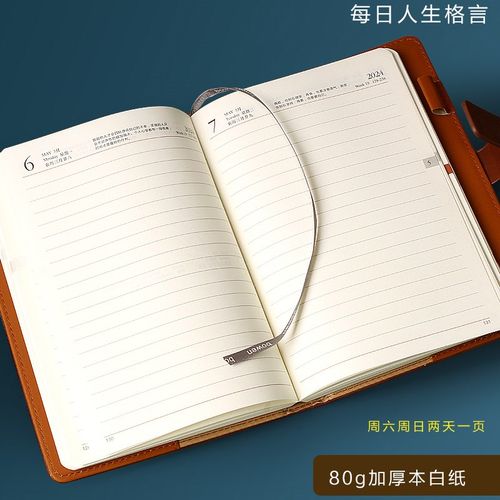 博文2024年日程本日记本一日一页磁扣复古记事本B5效率手册计划本