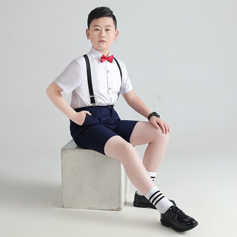 胖儿童西装套装大童西服夏季男童正装夏天儿童钢琴演奏礼服演出服