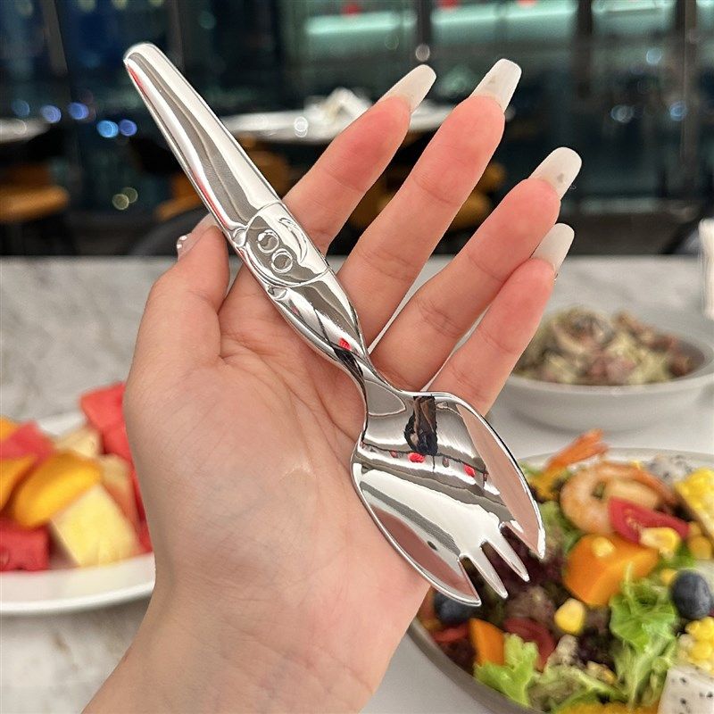 【老板娘家里自用款】儿童316不锈钢叉子吃饭叉勺子叉汤匙叉形勺,婴童用品,儿童勺,淘宝优惠券,粉丝福利购,淘宝优惠卷