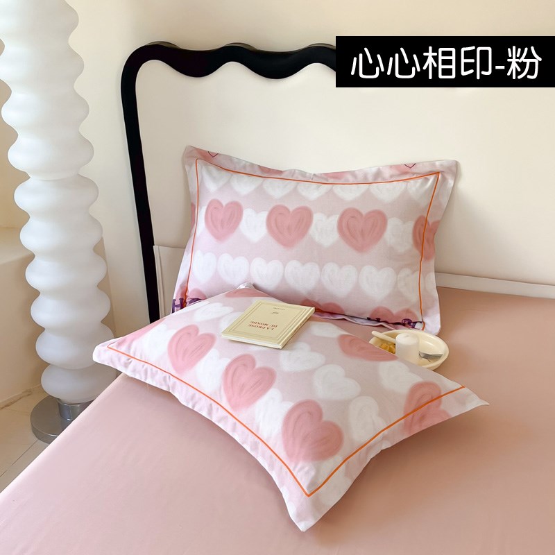 秋冬花卉全棉磨毛单品枕套纯棉加厚宽边枕头套48x74cm一对装包邮
