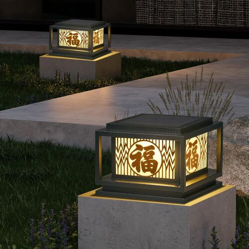 玻璃罩高级柱头灯庭院别墅花园露台景观围墙灯室外防水大门门柱灯