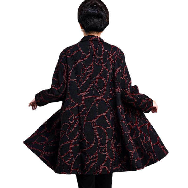 加肥加大妈妈秋装长款风衣胖太太大码女装洋气外套220斤中老年人