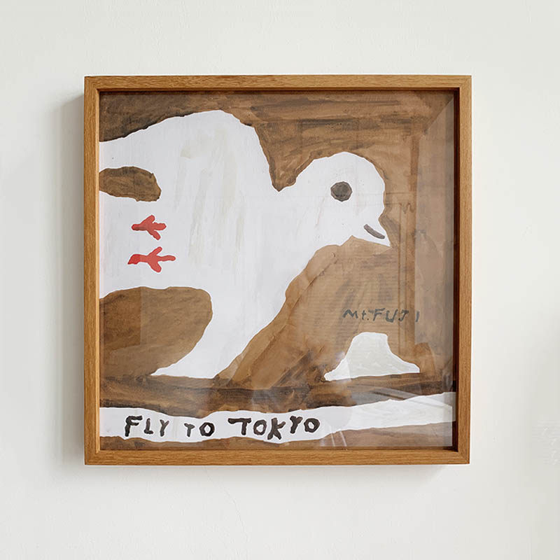 Fly to tokyo原木风鸽子儿童房卧室装饰画餐厅单幅壁画北欧动物画